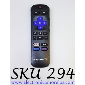 CONTROL REMOTO ONN PARA SMART TV ROKU ((NUEVO, ORIGINAL)) / 3026000066 / RC-ALIR / GS240114014433R0 / NETFLIX / APPLE TV / PARAMOUNT / HBOMAX